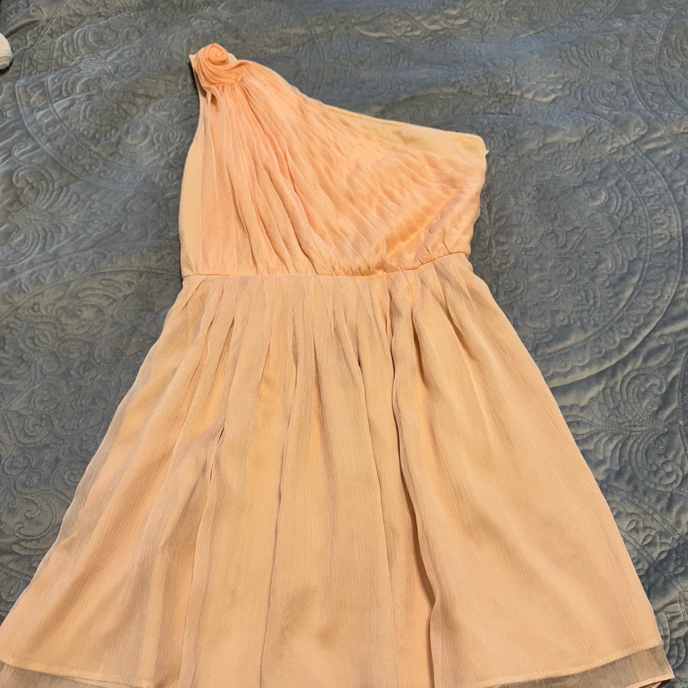 Elegant Peach One-Shoulder Kids Dress by Bar III